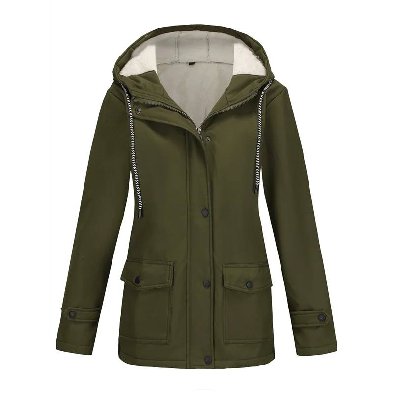 

Women Waterproof Rain Jacket, Hooded Windbreaker Trench Coat For Hiking Travel Outdoor