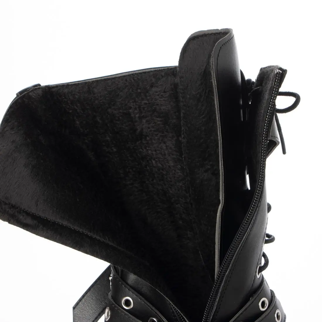 Women Goth Winter 39 Studded Punk Chunky Knee High Heels Round Head Platform Leather Y2k Boots Ladies Shoes On Offer