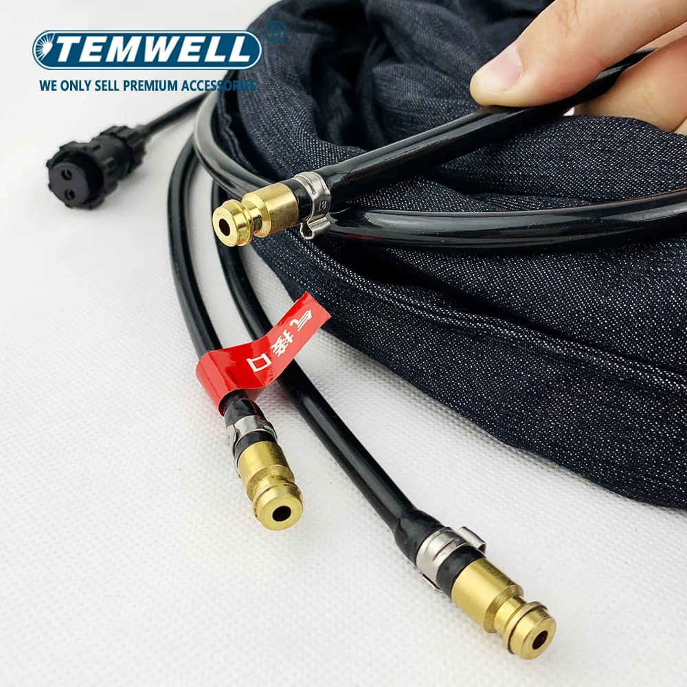 WP20 WP20F TIG Welding Torch Gas-Electric Integrated Rubber Red Hose 4M 10-25/35-50 Quick Euro Connector 13FT Water Cooled S