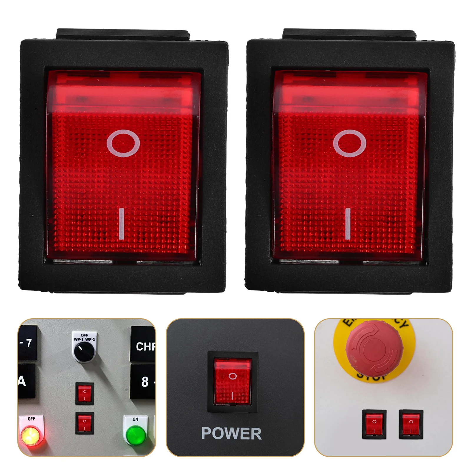 

4Pcs Rocker Switch Generator Control Panel Durable Engine Stop Switch Easy Install Fuel Generator Accessory Manual Engine Stop