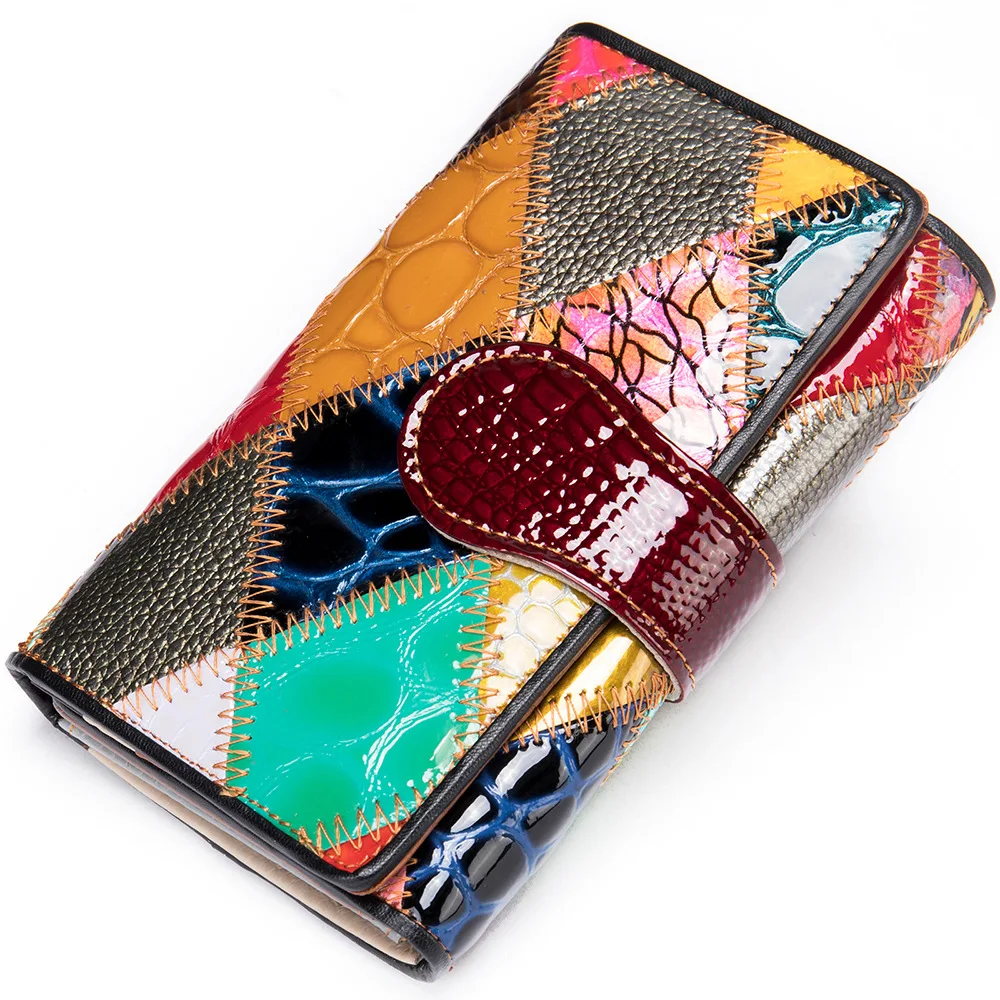

Genuine Leather Women Wallet Flower Female Mini Clutch Coin Purse Women Leather Card Holder Bifold Short Wallet