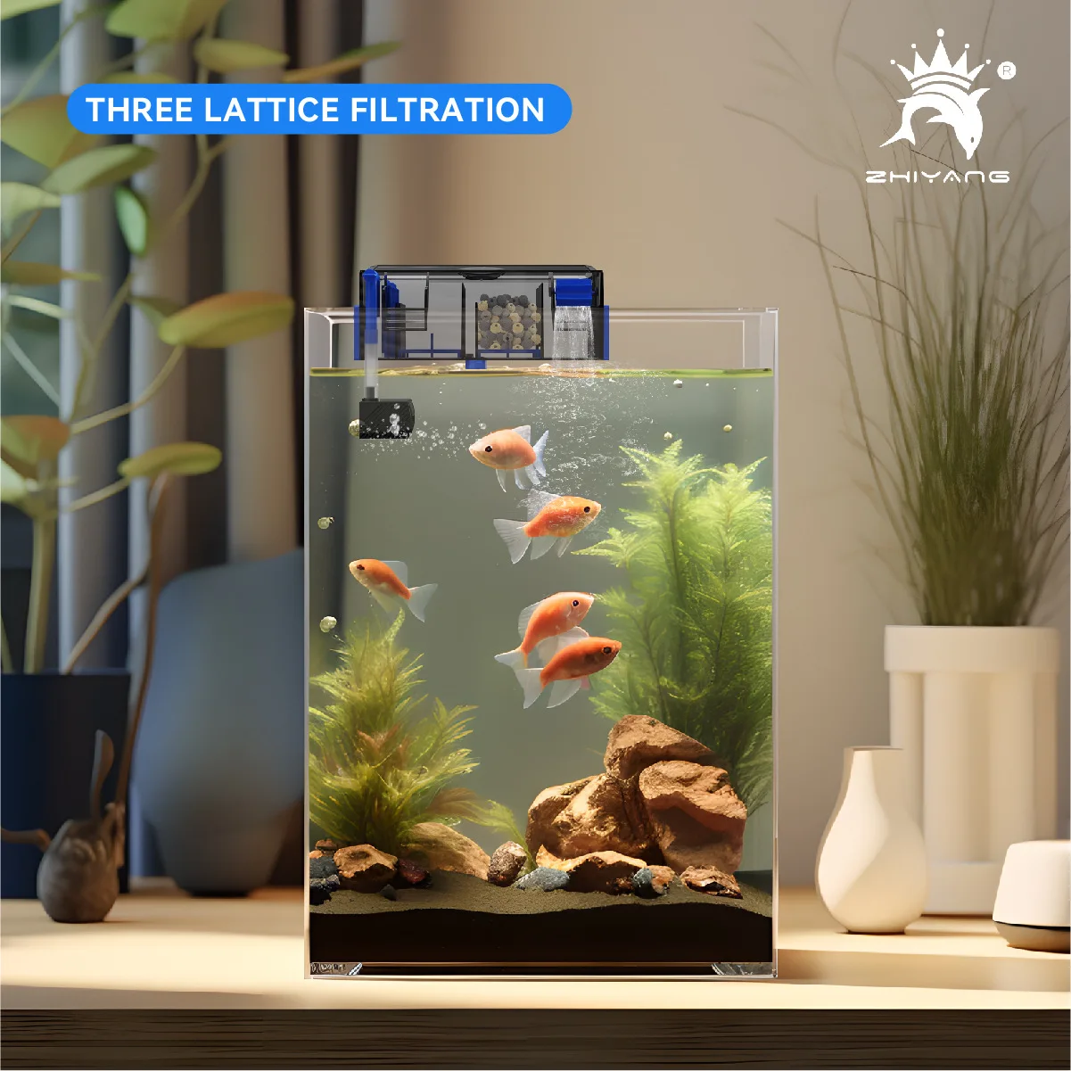 110v 220v wall-mounted new top filter wall-mounted waterfall filter roller circulation oxygenation multi-layer filtration