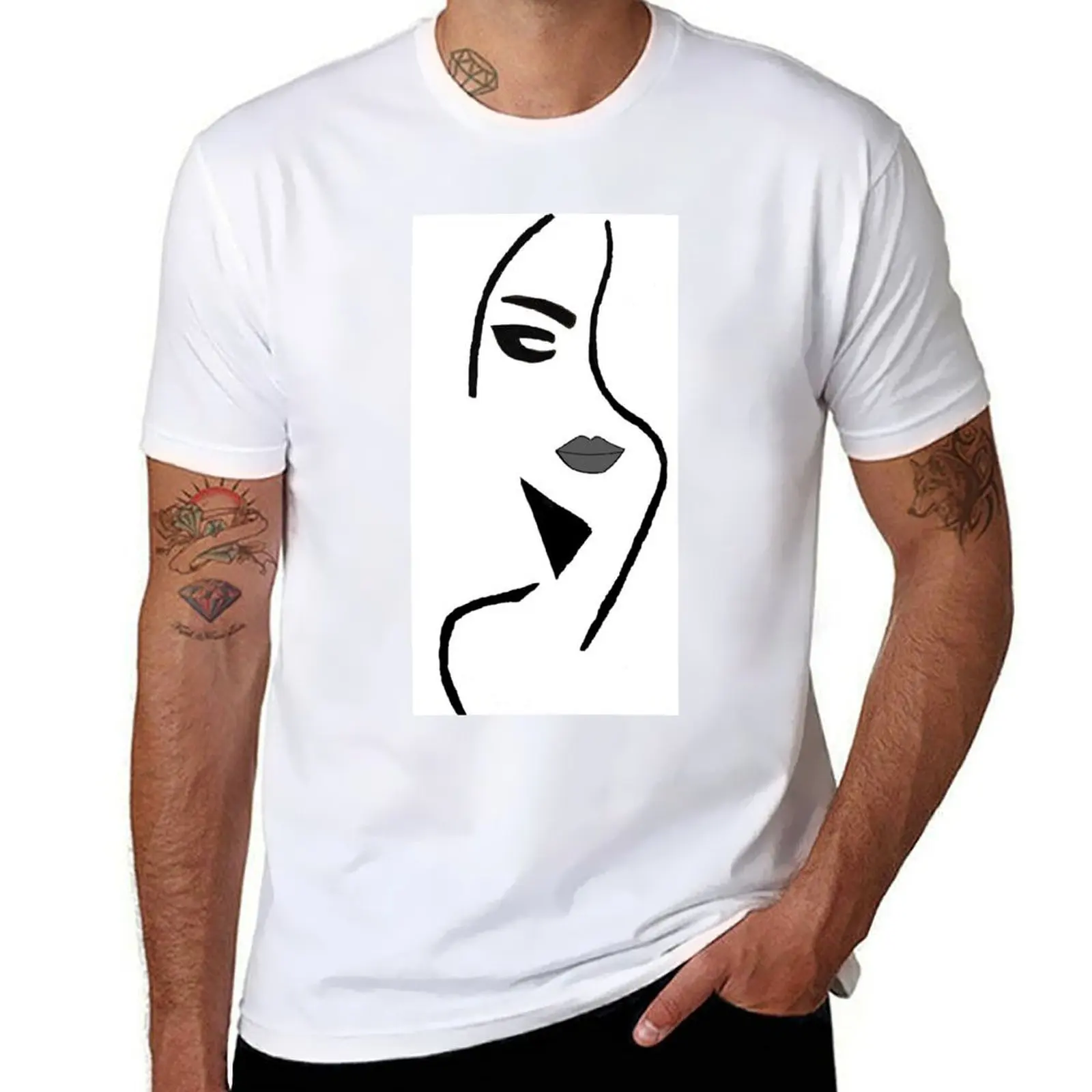 

Femme Fatale (Black and White version) T-Shirt man t shirt heavy cotton man t shirts high quality luxury brand T-Shirt