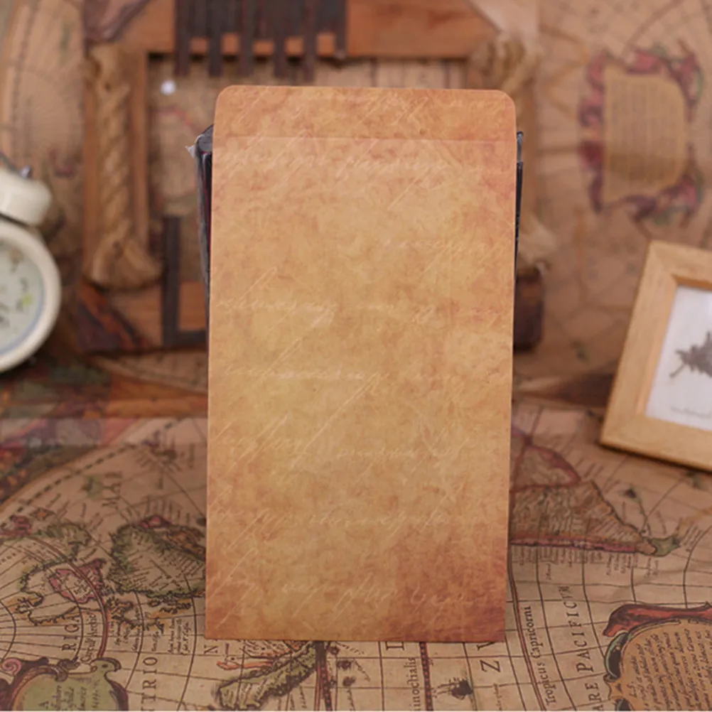 

12Pcs Retro Envelopes Brown Kraft Paper Vintage Letter Pattern Storage Postcard Photo Envelopes Retro Envolopes
