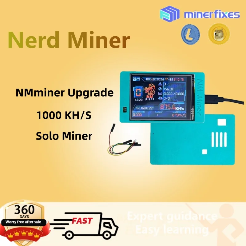 NerdMiner V2 NMMiner ترقية 2.8 بوصة عرض آلات التعدين المشفرة 1010KH/S سولو مينر BTC بيتكوين اليانصيب مينر المنزل #1