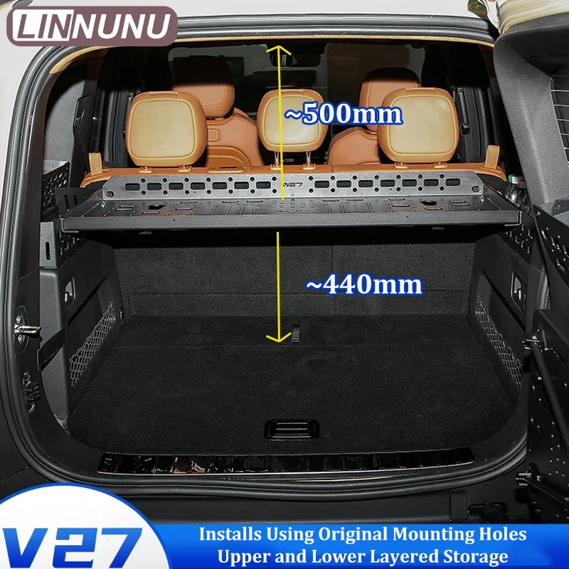 Trunk Storage Rack Center Horizontal Shelf For ICAUR V27 Esteo V27 Side Window Organizer Expansion Divider Interior Accessories