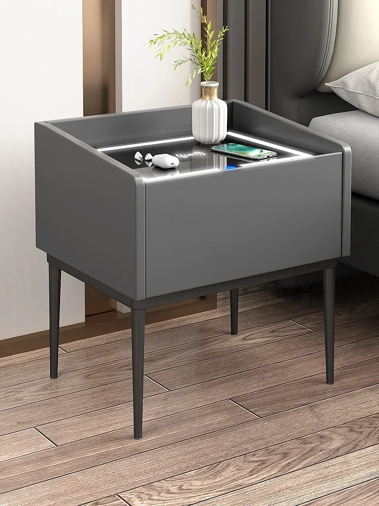 Simple Storage Cabinet Wireless Charging Panel Night Light Locker Side Cabinet Small Cabinet