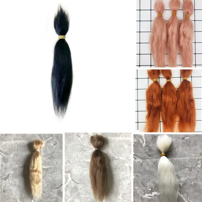 8 Farben wieder geborene Puppe reines Mohair schwarz weiß goldbraun Farben diy bjd Puppe wieder geborene Puppe Mohair Perücke Zubehör