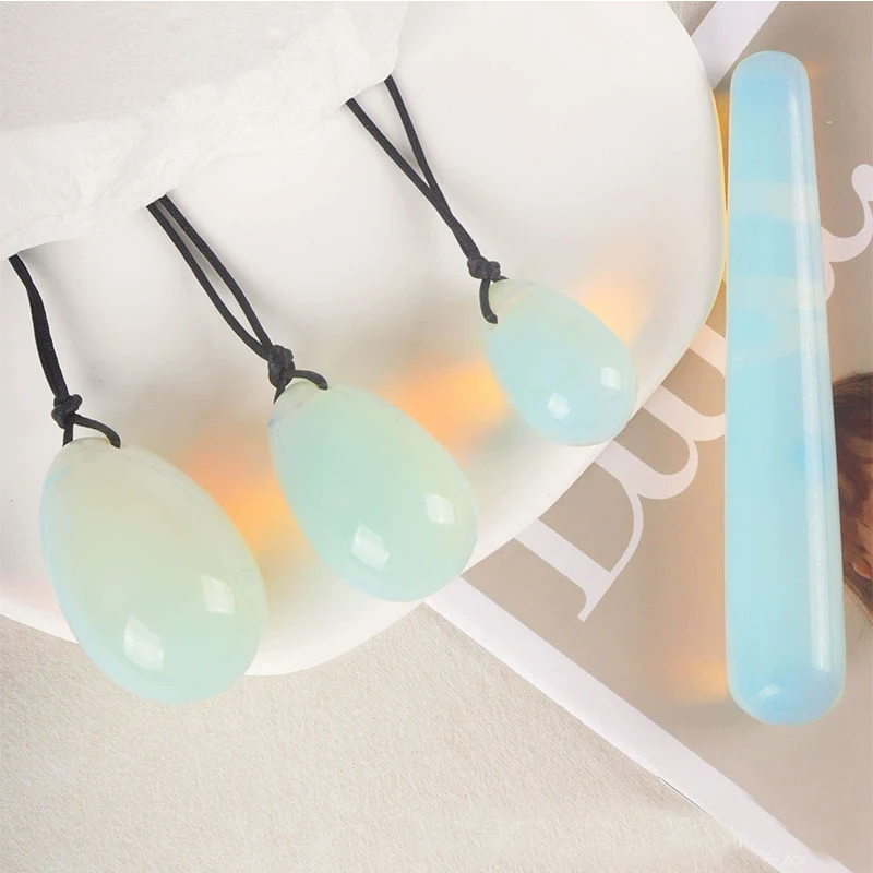 

Natural Opal Quartz Yoni Egg Set Jade Egg Vaginal Muscle Firming Kegel Exercise Crystal Yoni Wand Feminine Hygiene Massage Stone