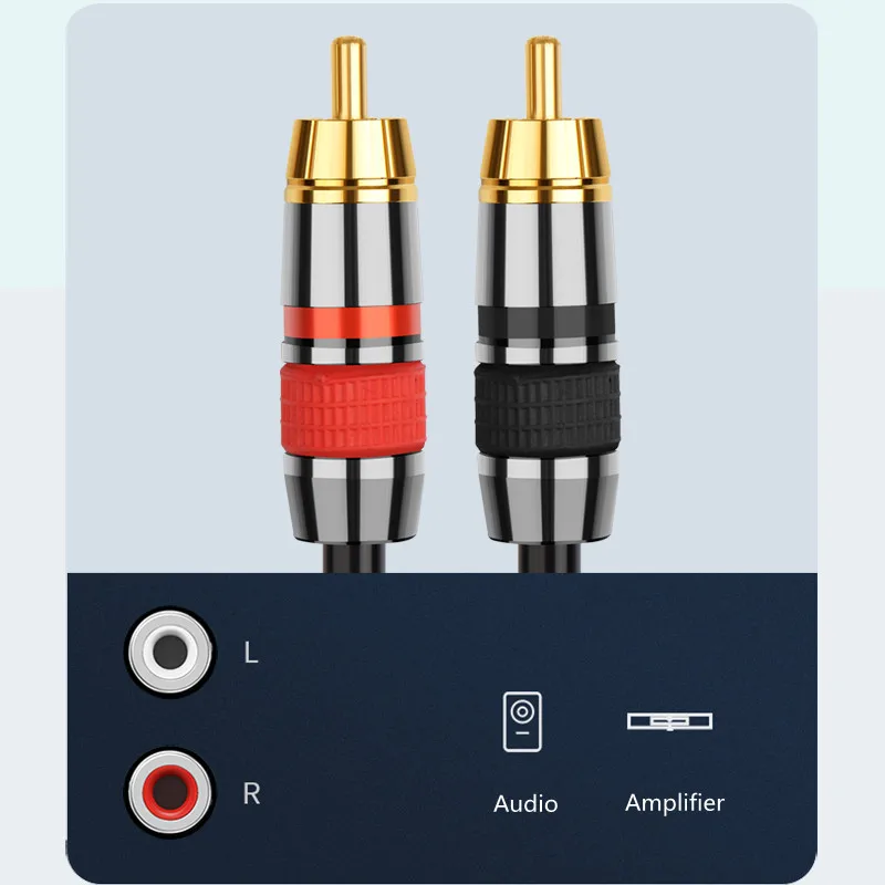 Monster One Point Two Audio Cable Fever Grade Pure Copper 3.5mm Jack to 2RCA Male Mobile Phone Amplifier TV PC DVD Cable