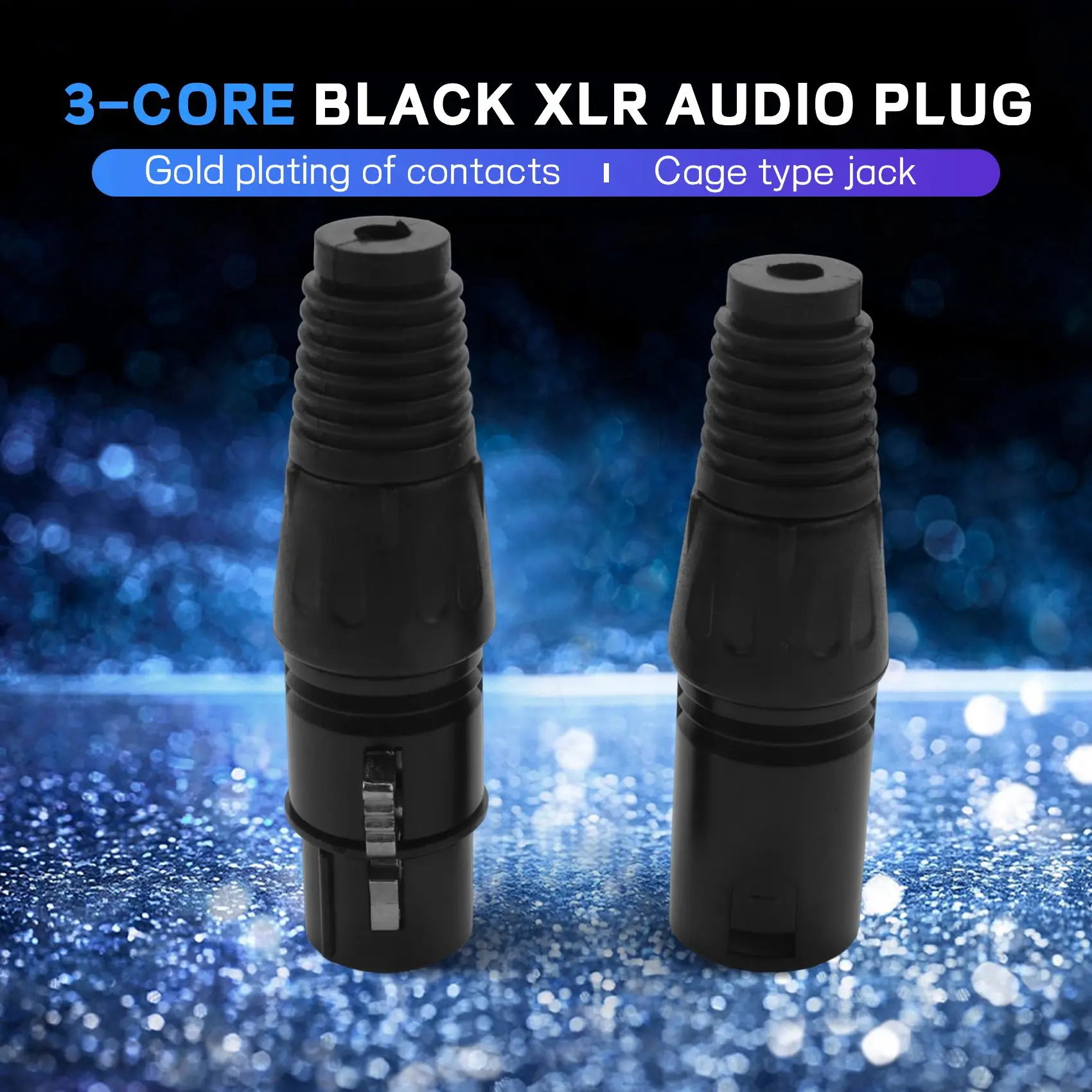 Microfone cabo de extensão com plugue, soquete de áudio, conector Mic, adaptador, macho para fêmea, 3Pin, Xlr, 20pcs