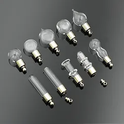 SNASAN 1piece SCREW CAP Glass Vial pendant Miniature Wishing Bottle Clear Oil Charm Name On Rice Art Mini Glass Bottle Craft