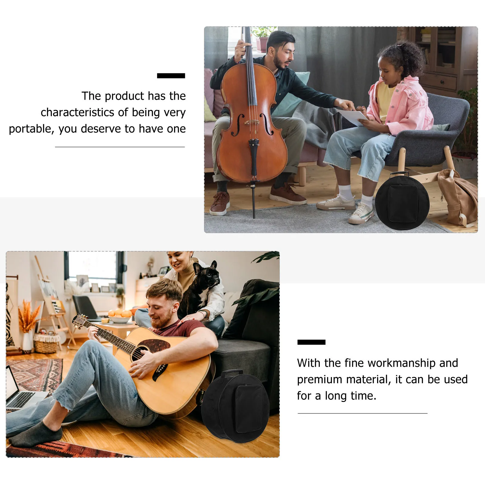 

Portable Snare Drum Bag Oxford Cloth Storage Carry Pouch For Percussion Military Drum Durable Simple Design Convenient Use