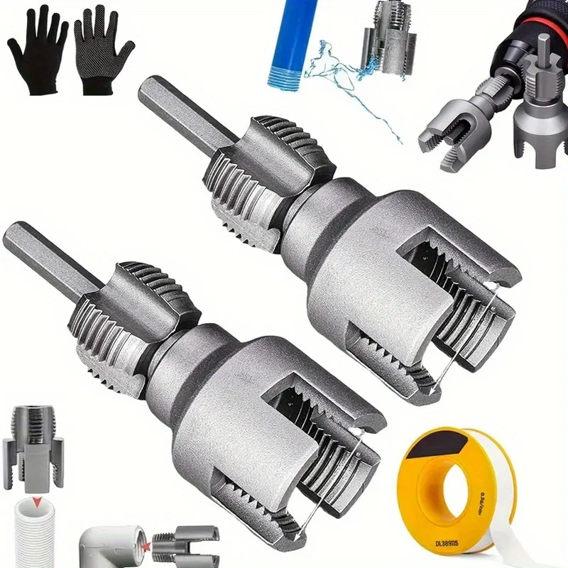 Dual Function Pipe tracking Thread Cutting Tool Universal Wire Tool Integrated Internal External Pipe Threading Home Maintenance