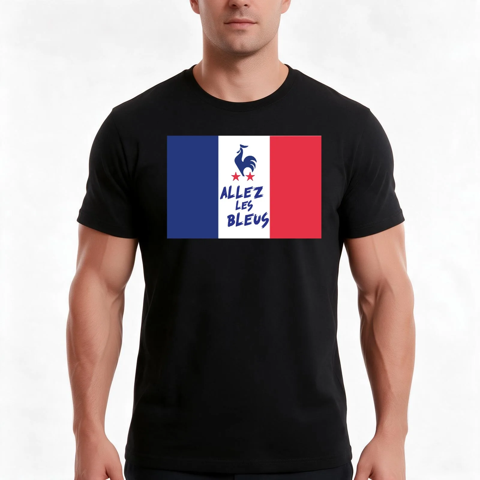 Euro 2021 France supporter T-Shirt, Summer Casual Cotton Tee, Oversized Streetwear Tops, Vintage Graphic Print, Unisex Men Women