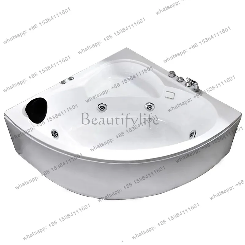 Small apartment household bath massage triangular corner bathtub acrylic fan bathtub