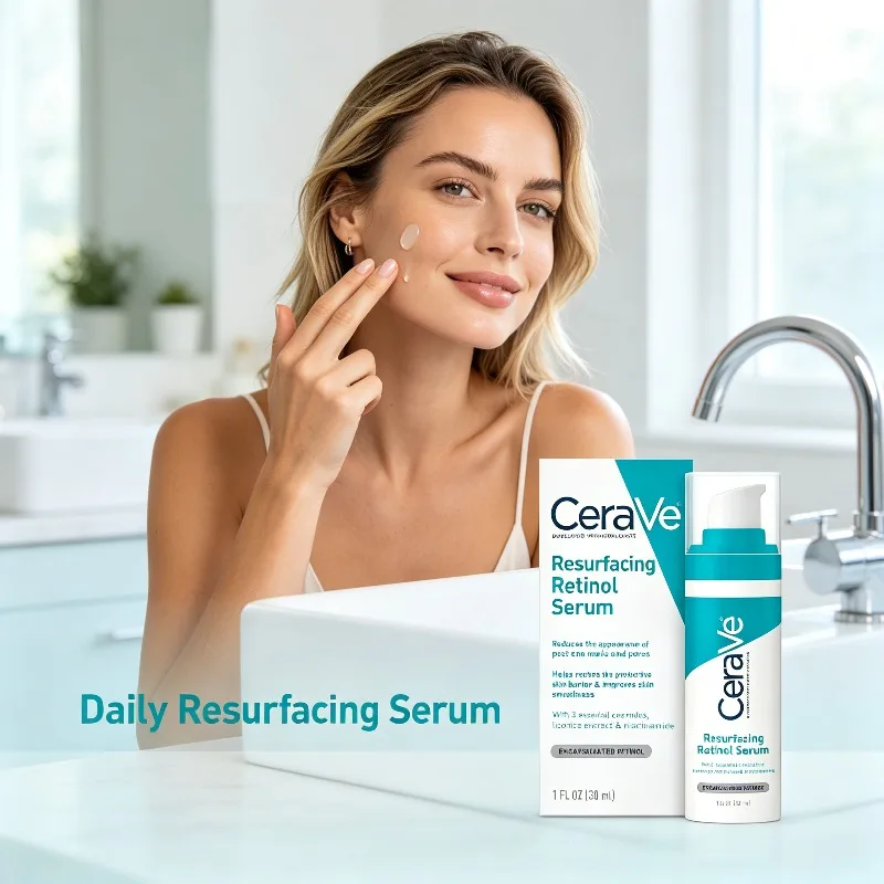 CeraVe Resurfacing Retinol Serum 30ml, Encapsulated Retinol Facial Serum with Niacinamide & Ceramides