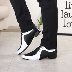 Venus Lure Men Salsa Tango Modern Leather Square Heels Adults Latin Dance White Low Heel Ballroom Dancing Shoe Rumba Jazz Shoes