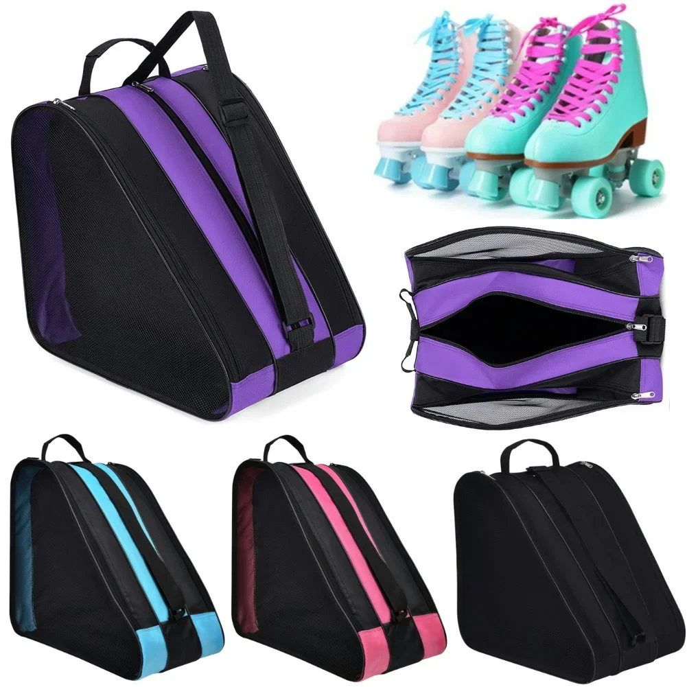 

Roller Skate Bag Ice Skate Shoes Bag Oxford Cloth Ski Snow Boots Bag Multi-Compartments Ice-Skating Shoulder Bag for Ski Sports