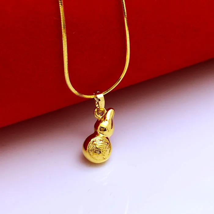 24 Karat Halskette vergoldet Kürbis Anhänger Halskette Frauen Schmuck Geschenk