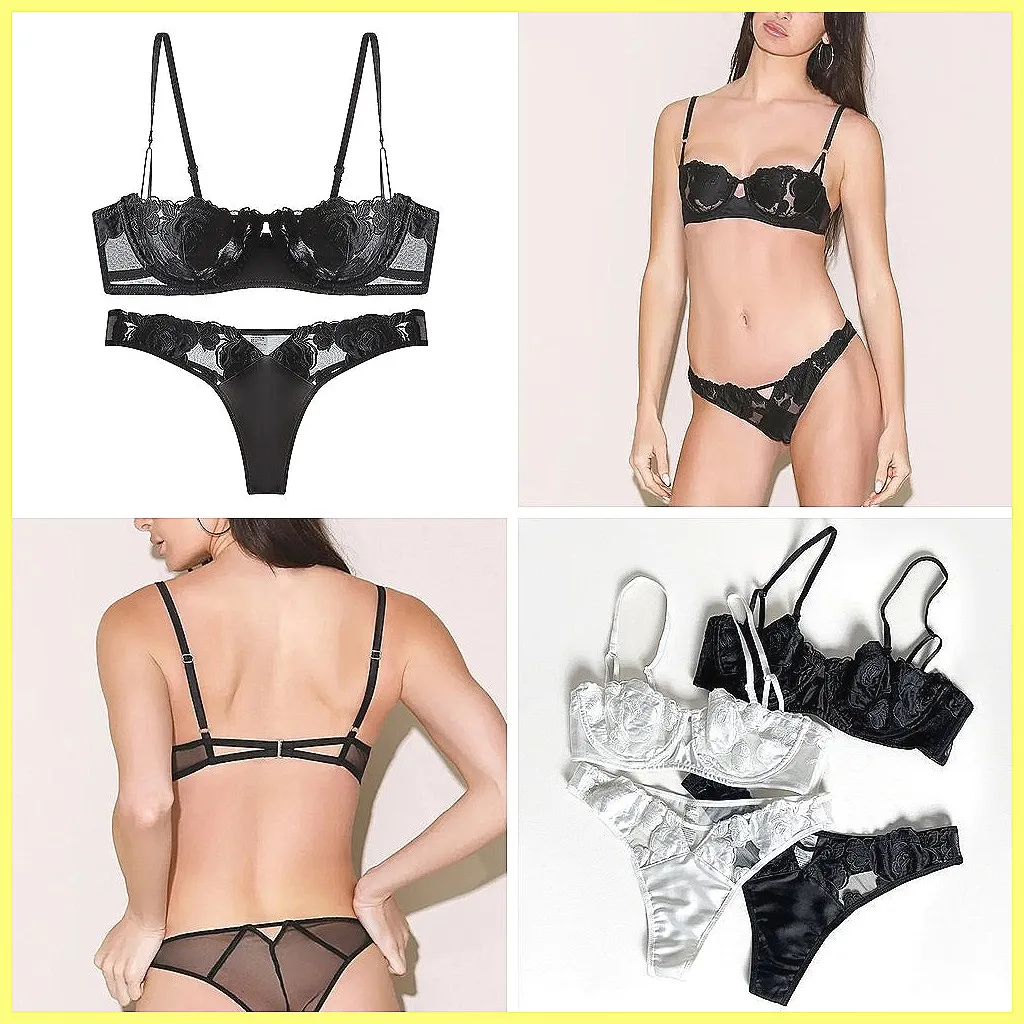 

Sexy Lace Lingerie Set Push Up Bra & Panty Seamless Underwear See Through Women