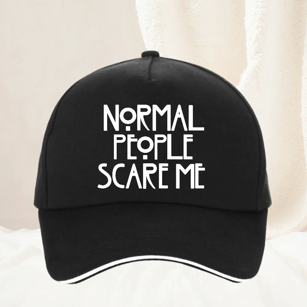 Normal People Scare Me Letter Print Women Baseball Cap Men Women Adjustable Hat Outdoor Golf Snapback hat