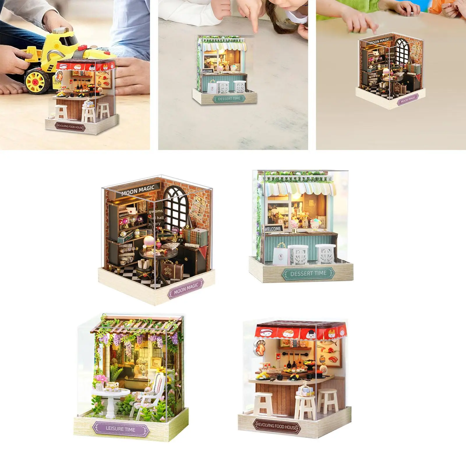 Miniature House Kits DIY Mini Dollhouse Craft Handicraft 3D Wooden Puzzle Doll House for Valentine's Day Friend Festival Family