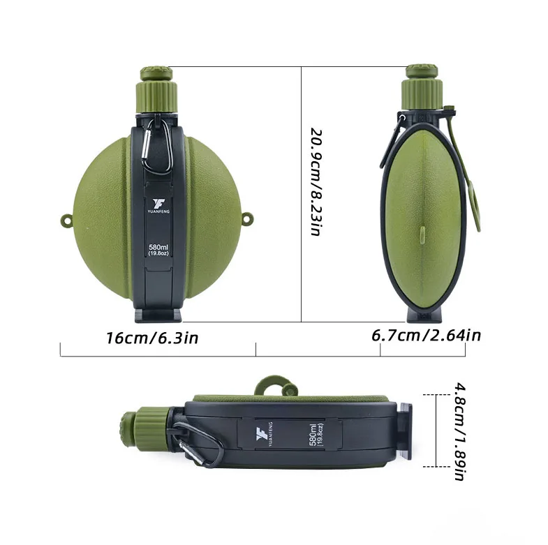 580ml Yuanfeng Spot Foldable Camping Portable Telescopic Compass Water Cup, Food Grade Silicone Gift Kettle