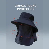 Summer Sun Hats UV Protection Outdoor Hunting Fishing Cap for Men Women Hiking Camping Visor Bucket Hat Neck Flap Fisherman Hat - Image 3
