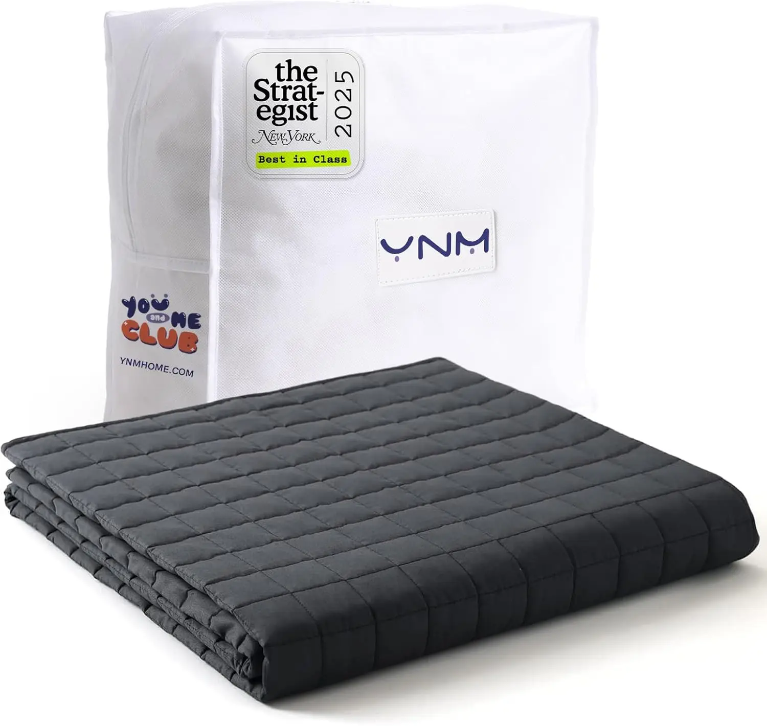 

Weighted Blanket with Glass Beads, 60x80 Inches, 15 Pounds for Adults, Dark Grey Cotton