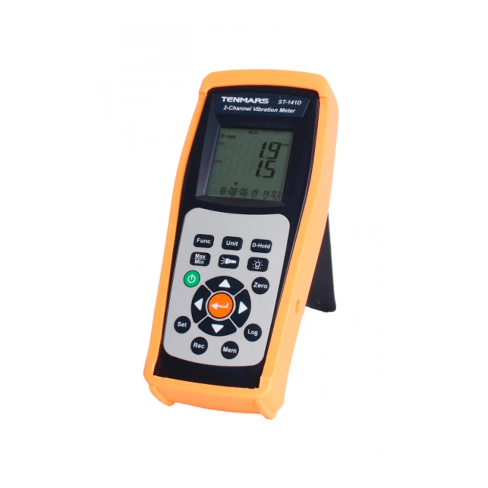 Tenmars ST-141D Recording 2-Channel Vibration Meter Digital Vibrometer Velocity Range 0.5~199.9mm/s