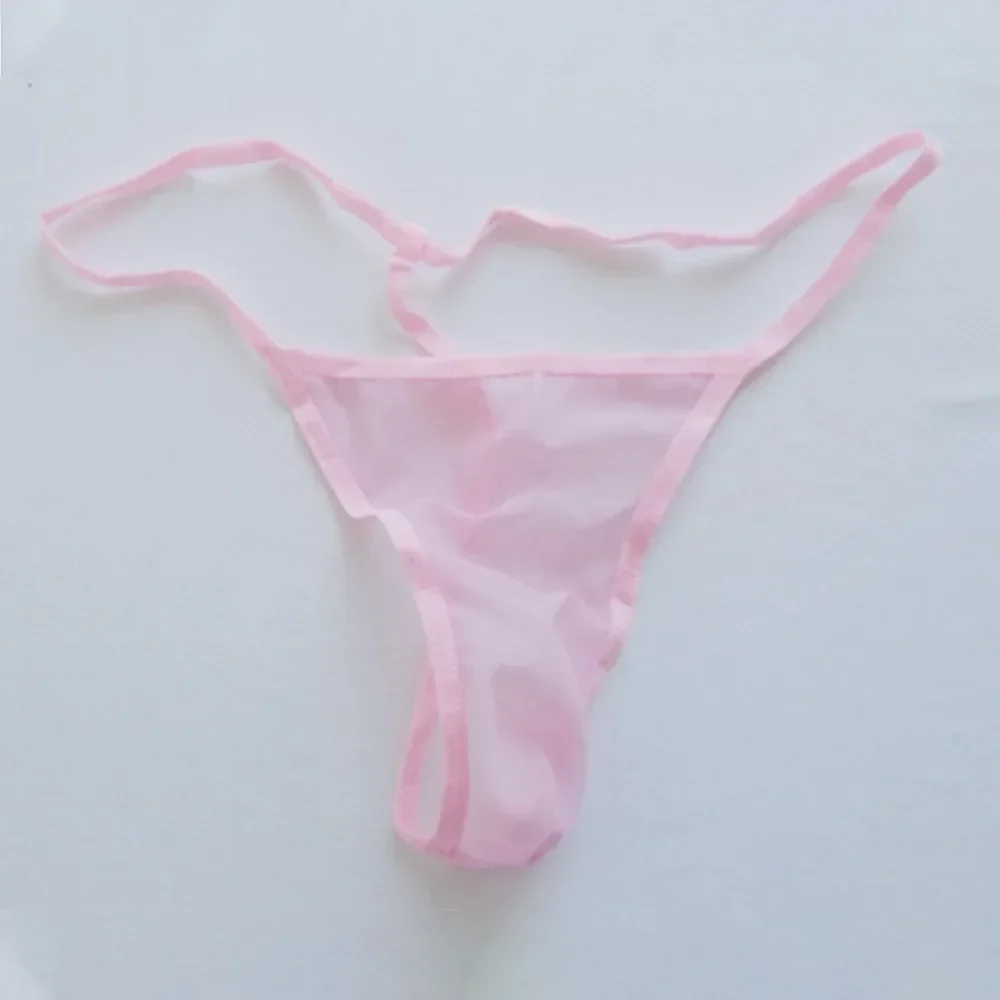 Men's Thong Sexy String Panties Ultra-Thin Mesh Briefs Underwear Lingerie Exotic G-String Breathable Underpant Hot Sale Lingerie