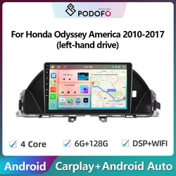 Radio samochodowe Podofo Android dla Honda Odyssey America 2010-2017 6G + 128G Carplay Odtwarzacz stereo Autoradio WIFI Nawigacja GPS FM/RDS