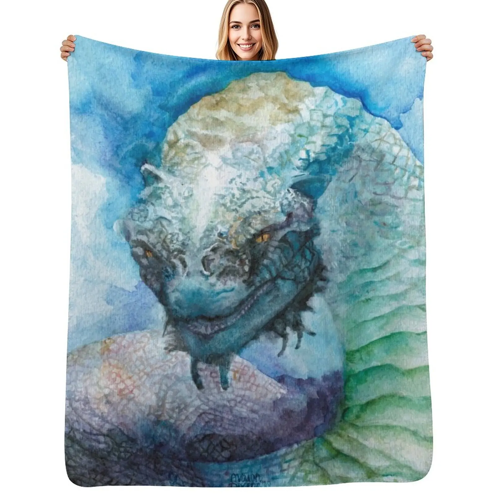 

Jrmungandr: The World Serpent Throw Blanket Durable Warm Blanket for Daily Home Use