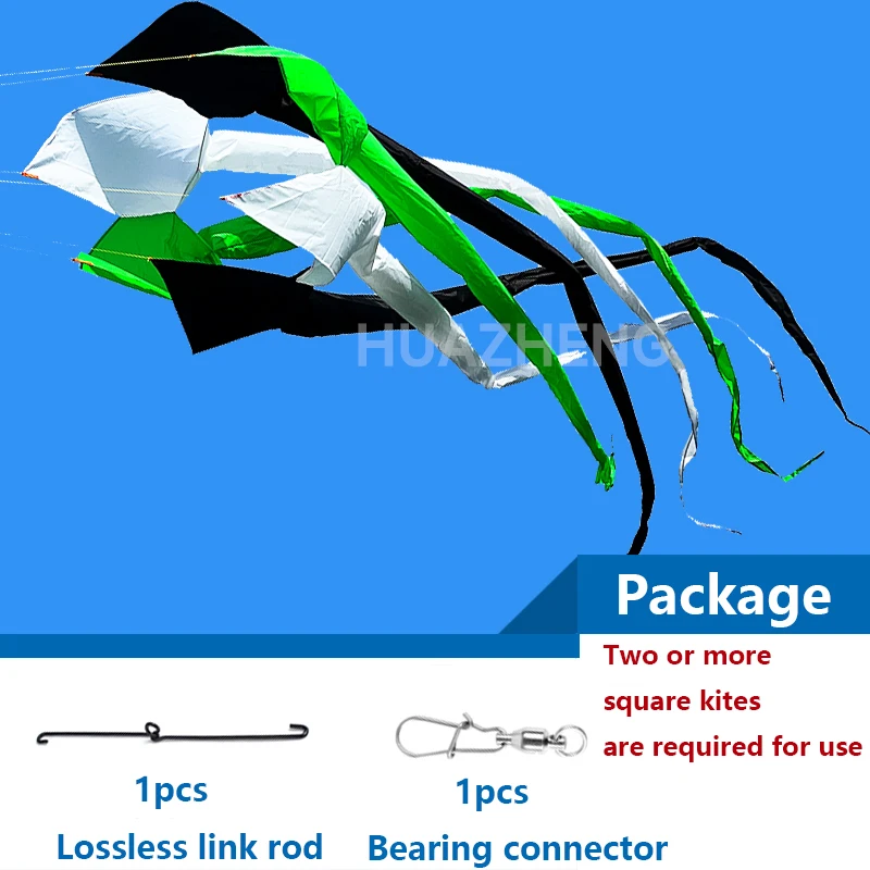 Colgador de cometa inflable suave de nailon colorido arcoíris 3D, 4 metros, correa de cola flotante, colgador de cola en espiral, paquete de biela gratis