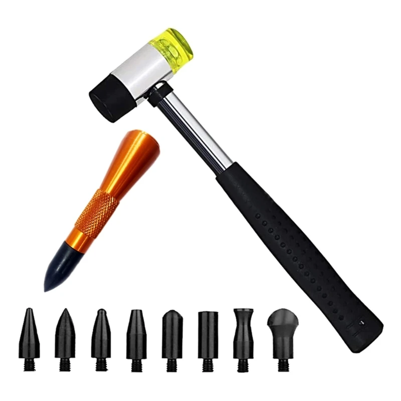 9pcs Car Tap Down Body Panel Dent Removal Repair Hand Tools Auto Maintenance Part Paintless Knock Down Pen PDR Tools KXRE