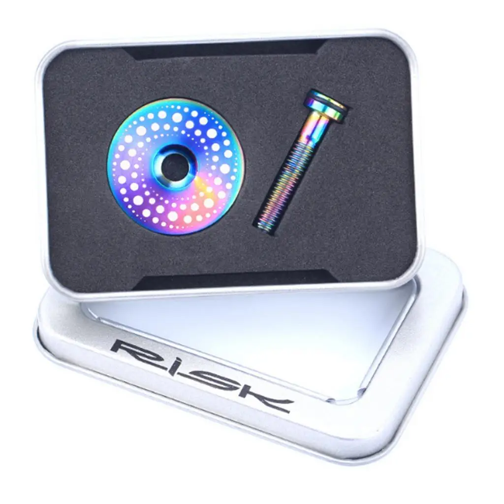 RISK Титановый комплект крышек велосипедной ручки Винт крышки гарнитуры Black-Sky