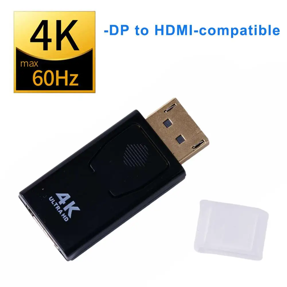 منفذ عرض 4K إلى محول HDMI متوافق مع DP كابل تلفزيون ذكر إلى أنثى التكيف مع الفيديو 1080P لأجهزة الكمبيوتر المحمول كابل التلفزيون