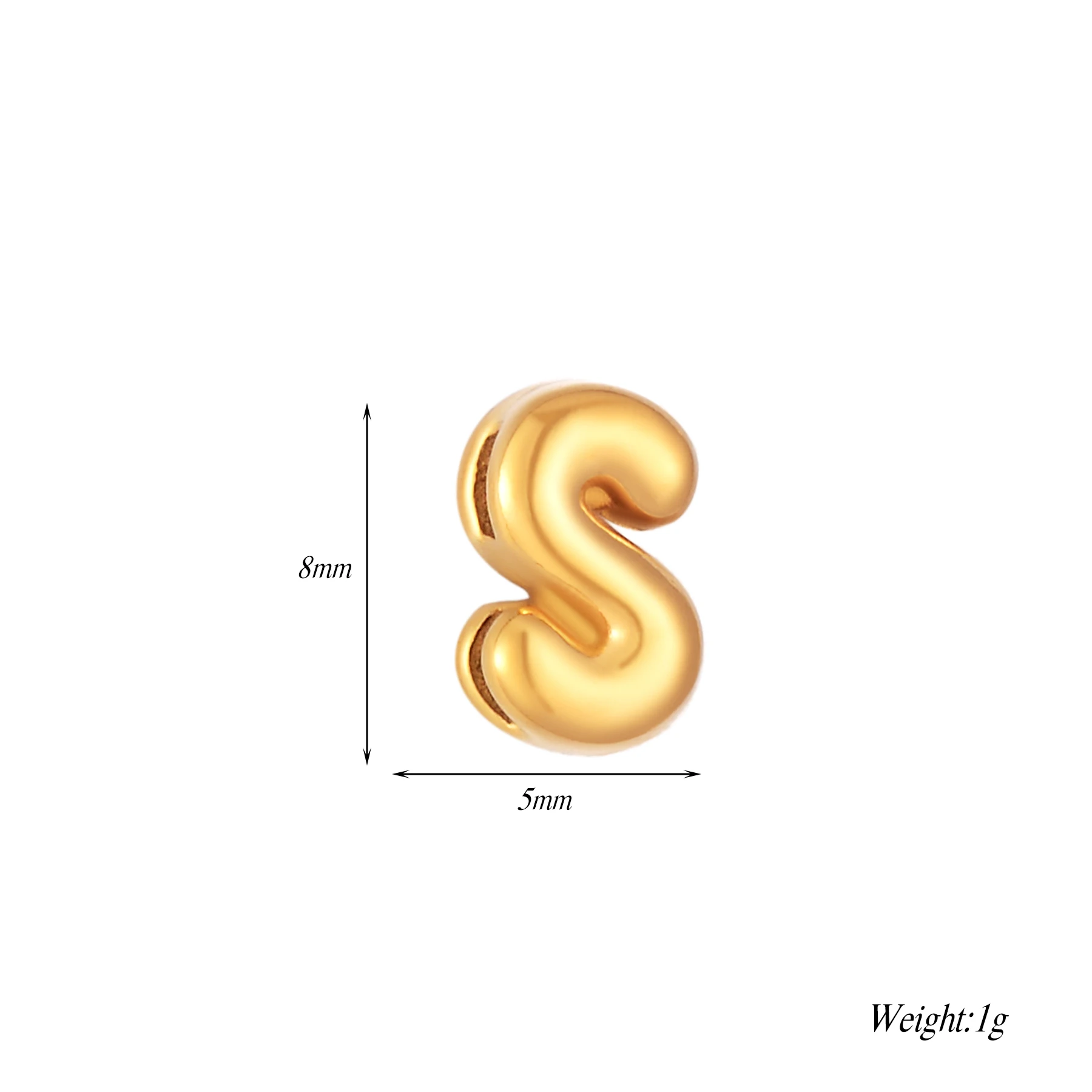 6 stks/partij Mini Ballon Alfabet Initial Charms Rvs Kleine Bubble Engelse Letter Accessoires
