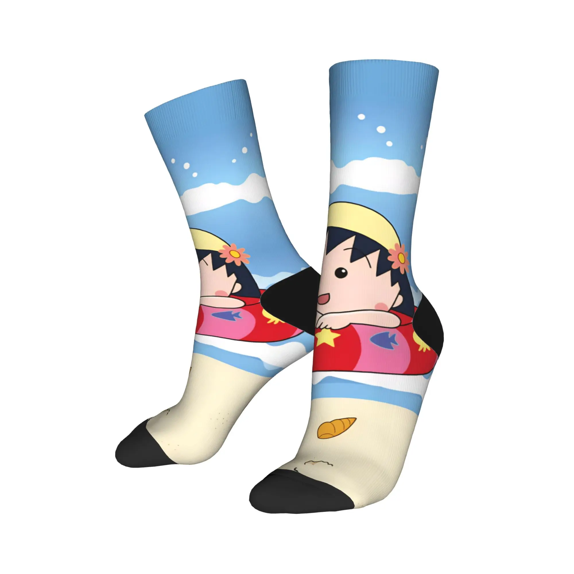Chibi Maruko Chan Socks  Casual Stockings Spring Non Slip Couple Socks Soft Design Cycling Socks