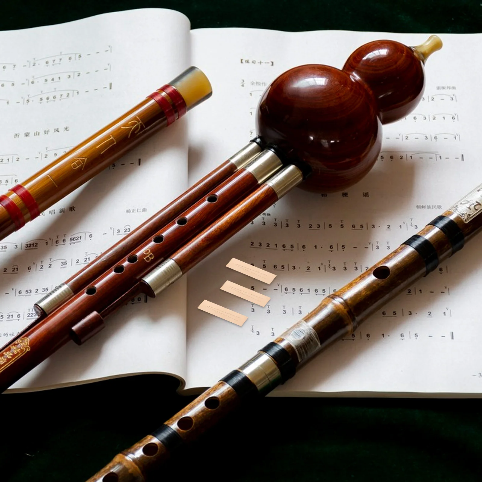 3 قطعة فلوت القرعيات النحاسية القصب مادة متينة مناسبة تناسب ملحقات الموسيقار التقليدية صوت محسن #4