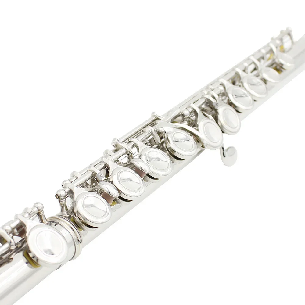 SLADE Silver Flute 16 Holes C Key Cupronickel Flute Western Concert Performance with Case Screwdriver Cleaning Cloth Parts