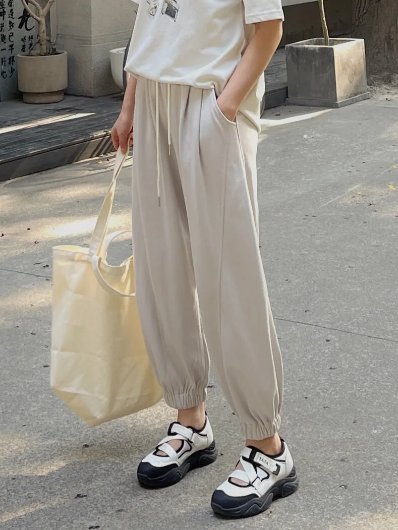 

Slimming Nine-Piece Casual Pants Women's Spring Summer New Sle Loose Harlan Pants Korean Sle l Waist Other Material