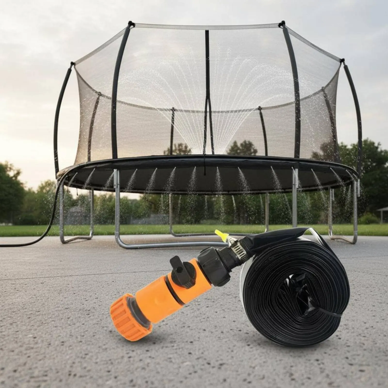 Trampoline Water Sprinkler Easy to Install Backyard Trampoline Sprinkler
