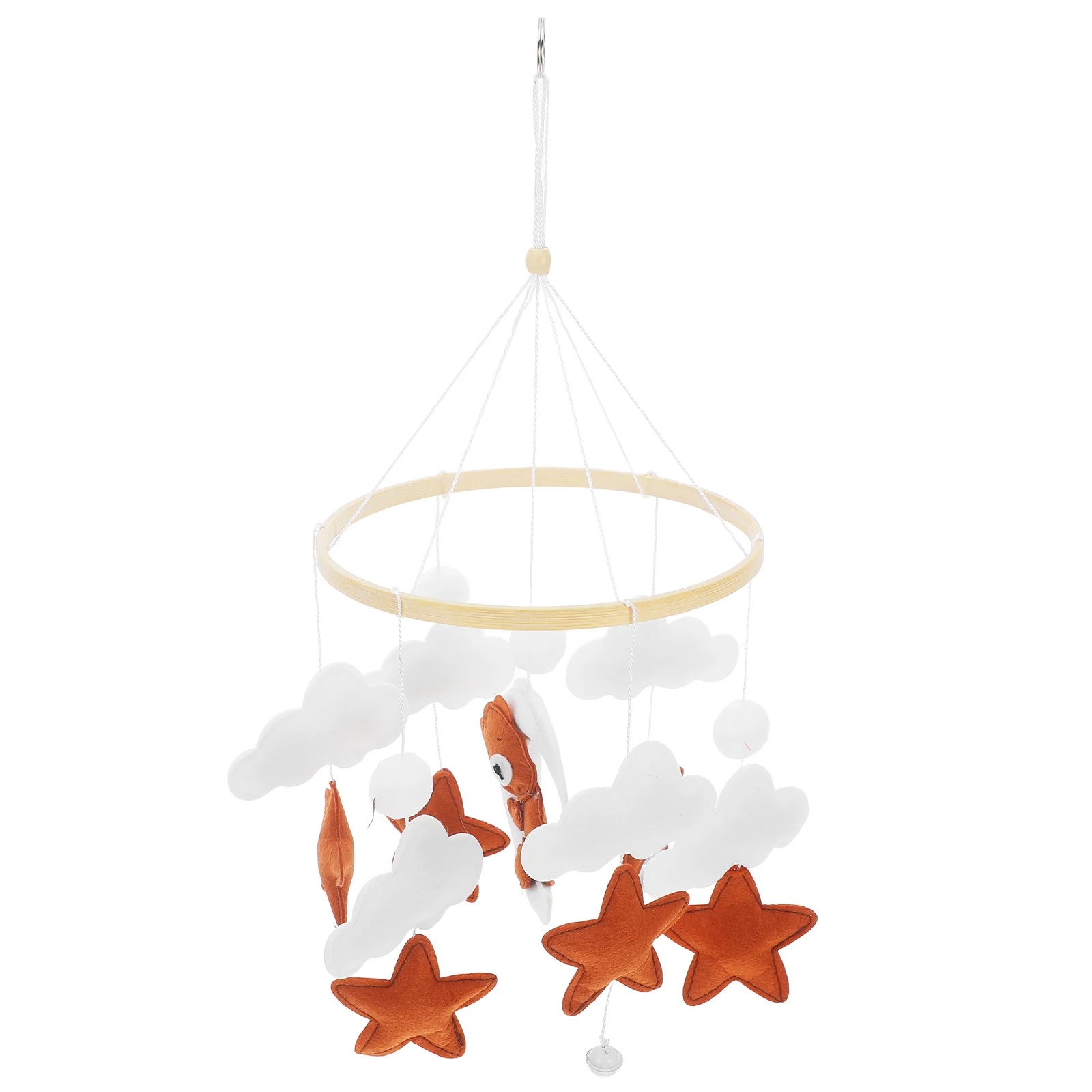 Baby Crib Mobile Cartoon Bear Cloud Star Pendant Nursery Decoration Soothing Wind Chime Baby Bed Hanging Decor