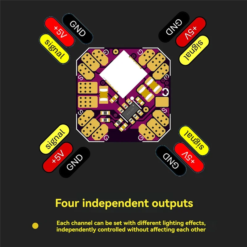 A29F-FPV Voor Drone Compatibel 4CH Mini RGB LED Verlichting Controller Module 2-6S Batterij Ondersteuning Draadloze Wifi parameter Aanpassing