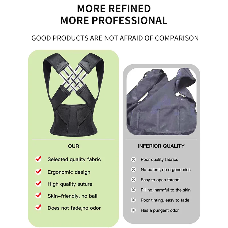 Invisible Male and Female Posture Corrector With Adjustable Shoulder and Straight Back Support Strap for Hunchback Correction