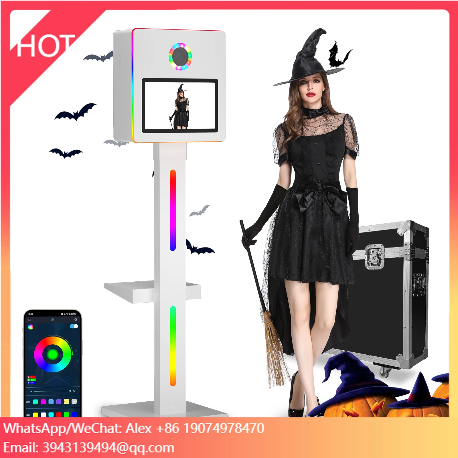 

Vanplex All-in-One Square DSLR Photo Booth Machine | 15.6" High-Res Touch Screen + -Grade Metal Frame | Camera Instant