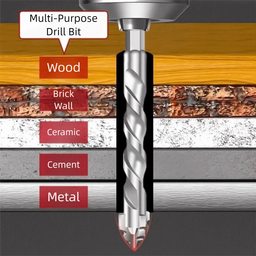 

7 шт./компл., набор сверл для плитки высокой твердости, прецизионные четырехгранные пилообразные сверла с четырьмя канавками, U-образные, износостойкие