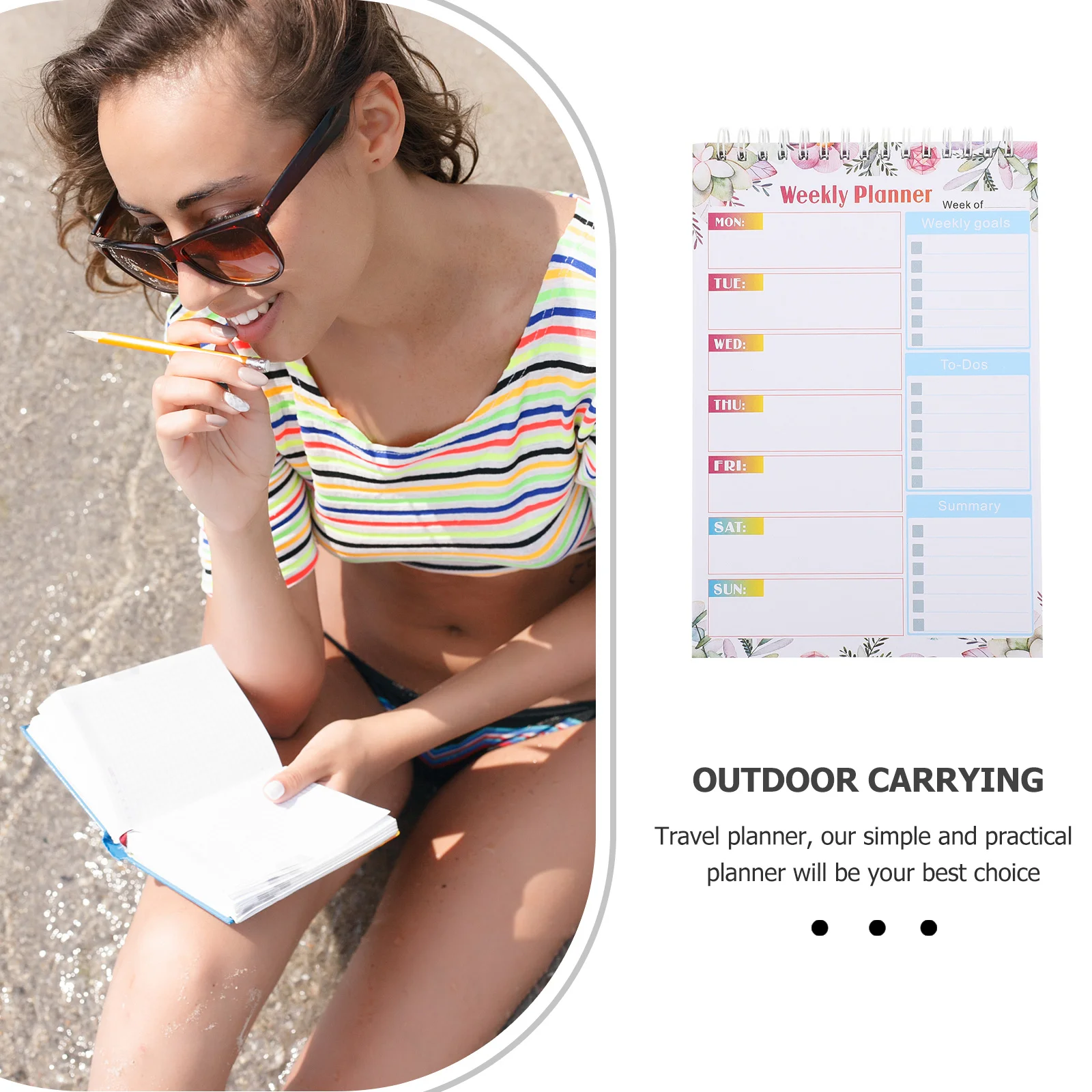 

Spiral Planner Notepad Daily Desk Planner Undated Thick Paper to Do List Memo Pads Schedule Notepad for Work Study Planning